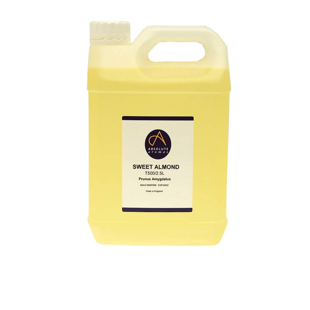 Absolute Aromas Sweet Almond Oil 2.5L - Pure, Natural, Cruelty-Free. Vegan, No Gmo - Massage Base Oil And Moisturiser For Hair, Skin, Face And Nails