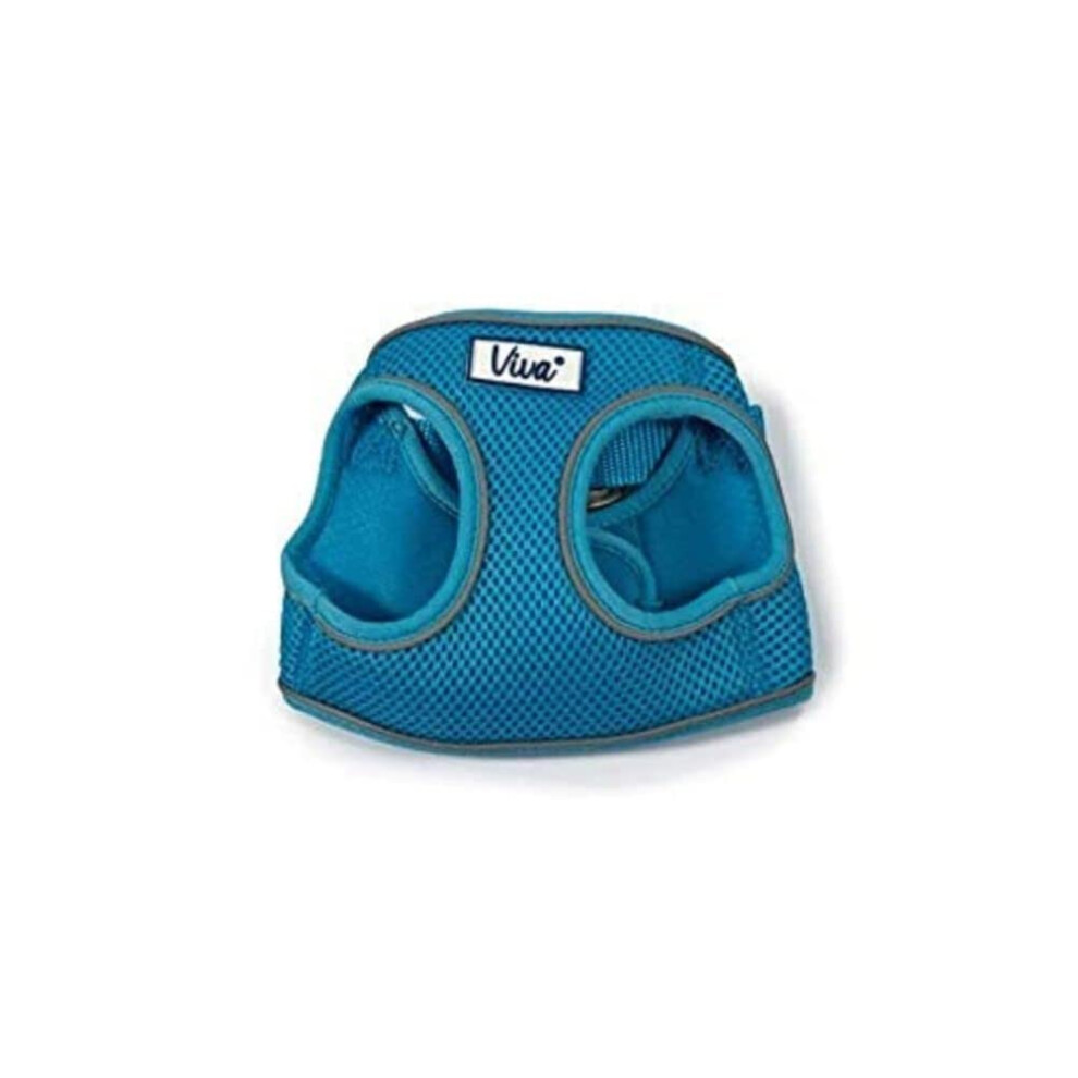 Ancol Viva Step In Dog Harness In - Breathable Reflective Band Weatherproof Pet Accessory - Comfort Puppy Walking Leash - 41-47Cm S/M Blue