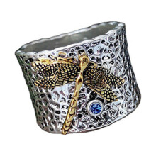 Blue Diamond Silver Ring Vintage Ring Silver Gold Diamond Ring Butterfly And Love Full Ring 1pc wedding rings for couples 6PCS