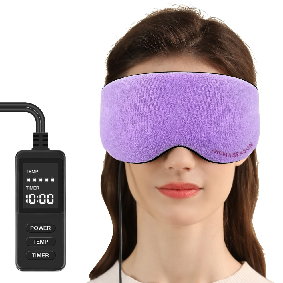 Aroma Season Purple Heated Eye Mask For Blepharitis Warm Eye Compress For Dry Eyes (Purple)