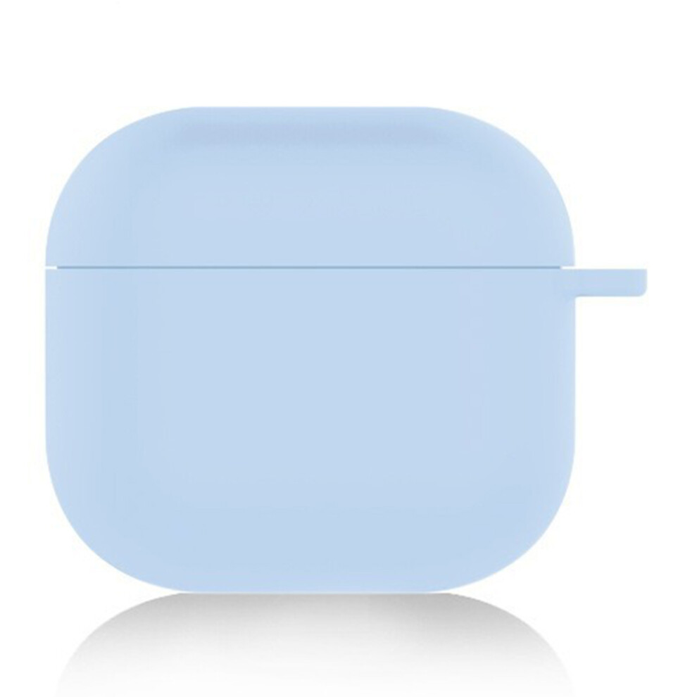 (Sky Blue) For Airpods 4 Silicone Case Ultra Thin 1.5Mm Earphone Protective Cover With Carabiner Sky Blue 6914298637197