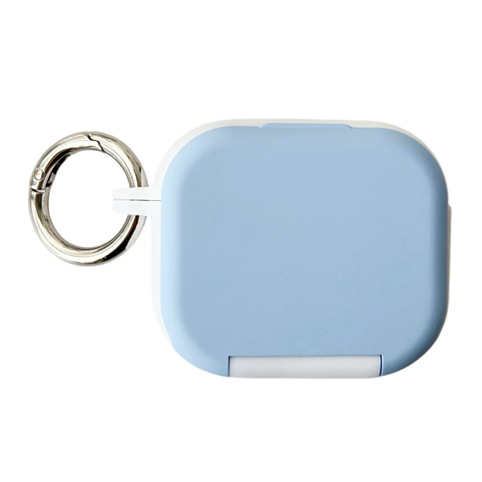 (+Blue) For Apple Airpods 3 Earphone Case Tpu Pc Shockproof Protective Cover With Mirror White/Blue 6914296879612