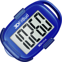 3DFitBud Simple Step Counter Walking 3D Pedometer By 3DActive with Clip Lanyard Accurate Step Tracker Large Display Easy to Use for Kids Men Women Adu