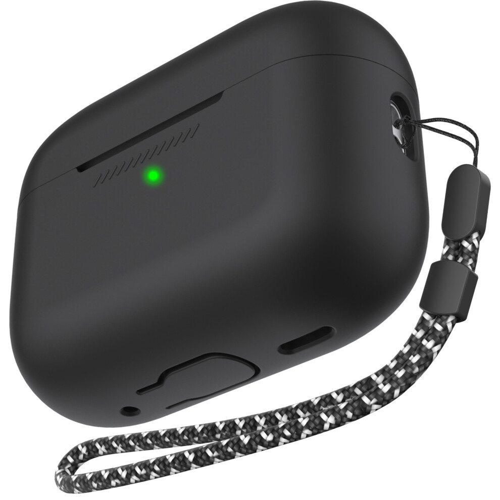 (Black) Ahastyle Pt197 For Airpods Pro 3 Case Silicone Earphone Protective Cover With Lanyard Black 6914296544695