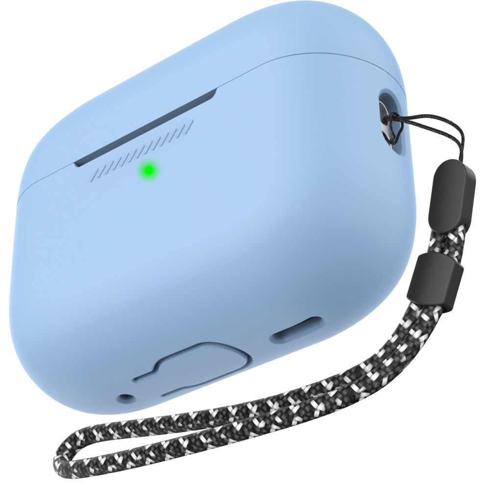 (Sky Blue) Ahastyle Pt197 For Airpods Pro 3 Case Silicone Earphone Protective Cover With Lanyard Sky Blue 6914292712005