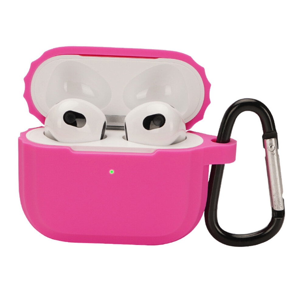 (Rose) For Airpods Pro 3 Silicone Case Full Protection Earphone Cover With Carabiner 6914299779063