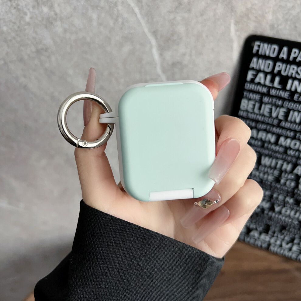 (+Green) Earphone Case For Apple Airpods With Wireless Charging Case (2019) / Airpods With Charging Case (2019) / (2016) Tpu Pc C White/Green 6914295451154
