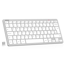 Arteck 2.4G Wireless Keyboard Ultra Slim and Compact Keyboard with Media Hotkeys for Computer Desktop PC Laptop Surface Smart TV and Windows 11/10/8/7