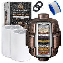 AquaHomeGroup 20 Stage Shower Filter with Vitamin C E for Hard Water - High Output Shower Water Filter to Remove Chlorine and Fluoride - 2 Cartridges