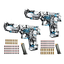 Toy gun with soft bullets, plastics toy gun with ejectable magazine for safety training or play - unique gift