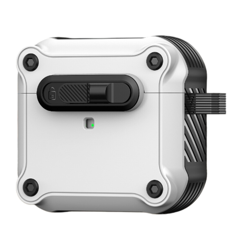 (White) For Apple Airpods 3 Case Tpu + Pc Earphone Cover With Front Lock Carabiner Clip White 6914296903201