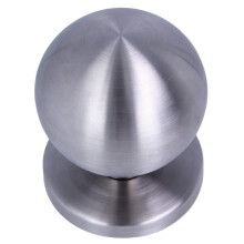 Amig - Round Door Knob for Main Entrance Doors | Handle for Front Door | Handle Diameter 70 mm | Stainless Steel 18/8 | Silver | Includes Mounting Scr