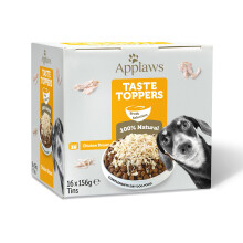 Applaws 100% Natural Wet Dog Food Tins, Chicken Breast with Rice in Broth, 156g Bulk (Pack of 16)