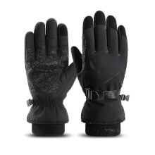 (Black-XL) Ski Snow Gloves Winter Warm Thinsulate Waterproof Touchscreen Outdoor Windproof Wind - Black Zekai