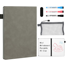 AGM A5 Mini Whiteboard, Portable Dry Erase Board with 3 Colored Markers, Eraser, and Mesh Pouch, Ideal for Studying, Meetings, Note-Taking, and Doodli