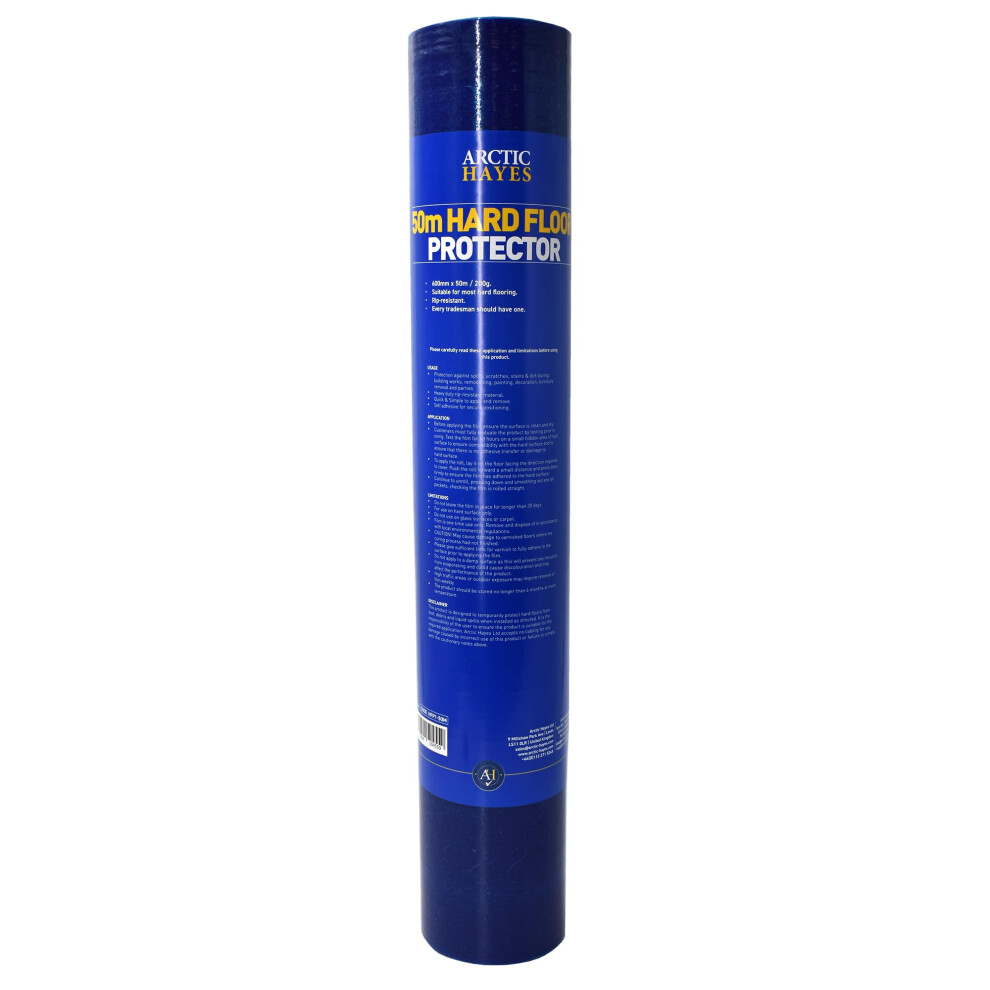 Arctic Hayes Premium Hard Floor Protector Roll, 60Cm Wide, 50M Long, Blue 5012804504559