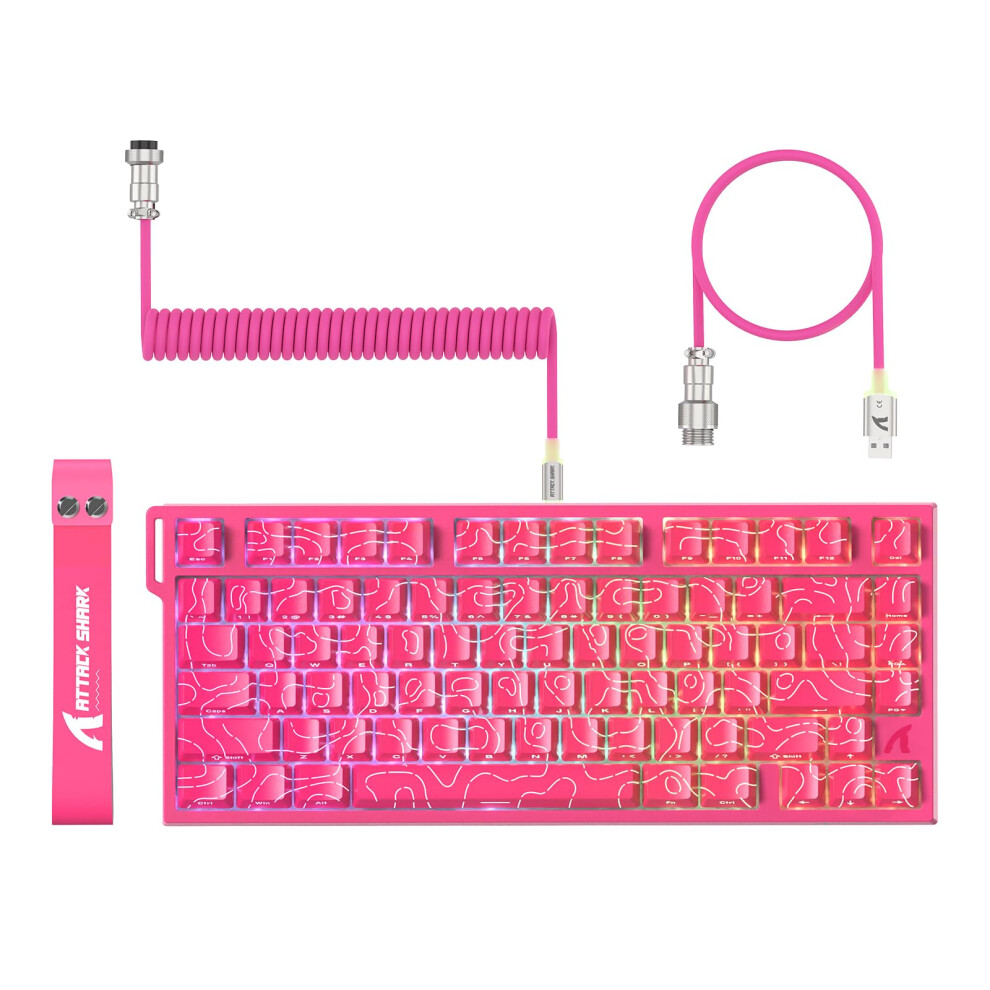 Attack Shark R82 He Wired 75% Gaming Keyboard, Magnetic Switch, 8000Hz Polling Rate, Ultra-Precision 0.005Mm Rt Tech, Rgb Backlit, Top-5 Sound-Dampeni 752010424597