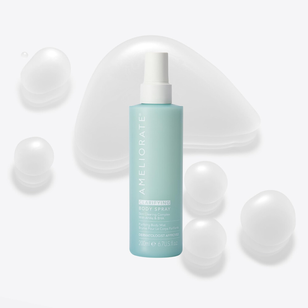 Ameliorate Clarifying Body Spray 200Ml | Back & Body Blemish Treatment | Exfoliating Blemish Mist With Lactic Acid | Unclogs Pores & Reduces Redness |
