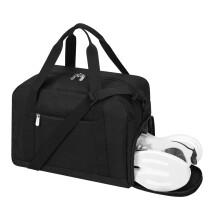 Small Gym Bag with Shoe Compartment 14 inch Lightweight Carry On Mini Duffle Bag for Travel Sport-Black