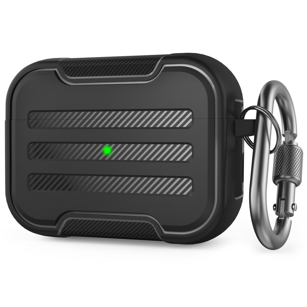(Black) Ahastyle Pt115-Pro1 For Airpods Pro Silicone Case Earphone Protective Cover With Carabiner Black 6914291540357