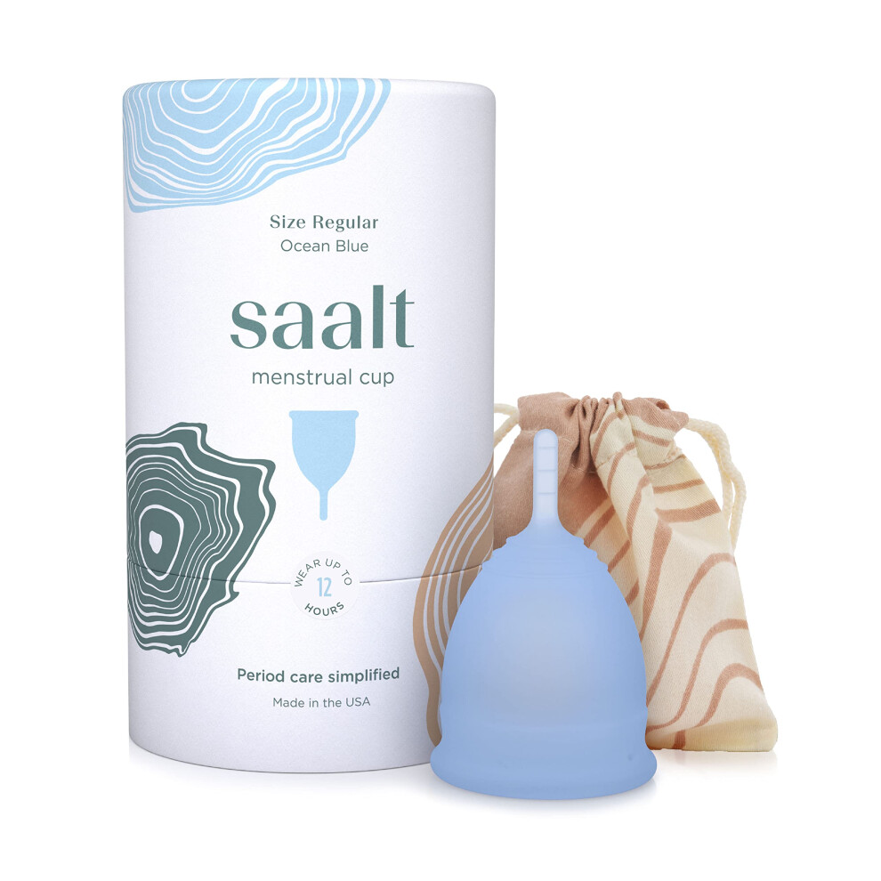Saalt Menstrual Cup - Premium Design - Most Comfortable Period Cup - #1 Active Cup - Wear For 12 Hours - Soft, Flexible, Reusable Medical-Grade Silico