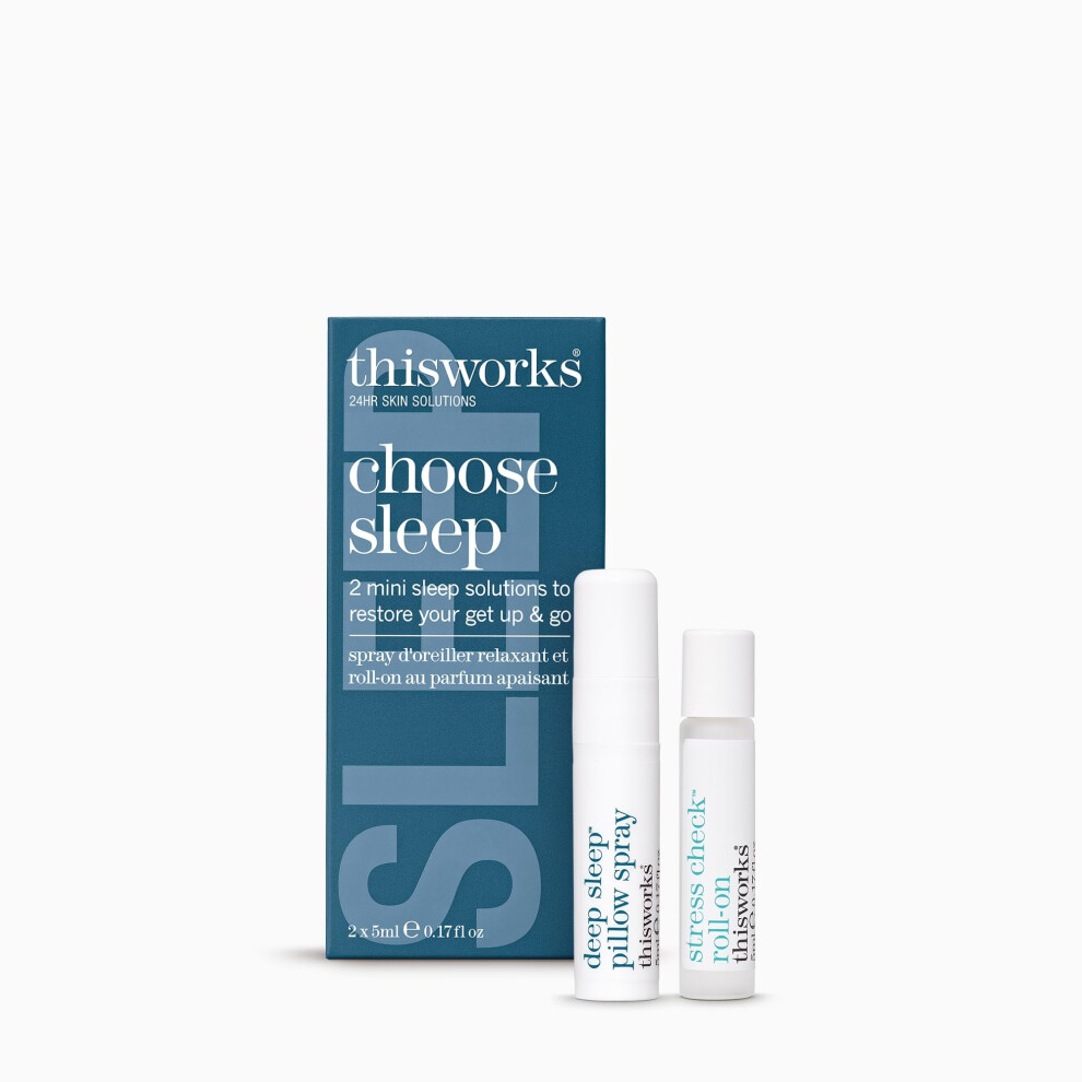 This Works Choose Sleep Gift Set - Travel Size Kit With Soothing Duo Of Deep Sleep Pillow Spray And Stress Check Roll On For Relax