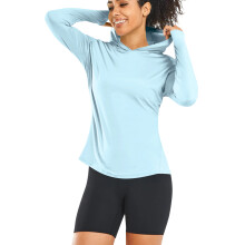 UPF50+ Long Sleeve Sun Shirt Moisture Wicking-light blue M