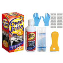 Oven Cleaner (500 ML Bottle) Heavy Duty Cleaner+ Oven & Hob Cleaning Tool [Non Scratch] + 10 Spares- Complete Cleaning Kit with Gl