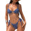 Modern Halterneck Tie Tankini 2 Piece Set Split Design-Blue M 1