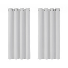 Deconovo Super Soft Thermal Insulated Eyelet Room Darkening Curtains Hand Made Curtains for Bedroom 46 x 54 Inch 2 Panels Silver Grey