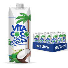 Vita Coco - Extra Coconut Water Multipack 1 Litre x 12, Pressed Coconut Water, C