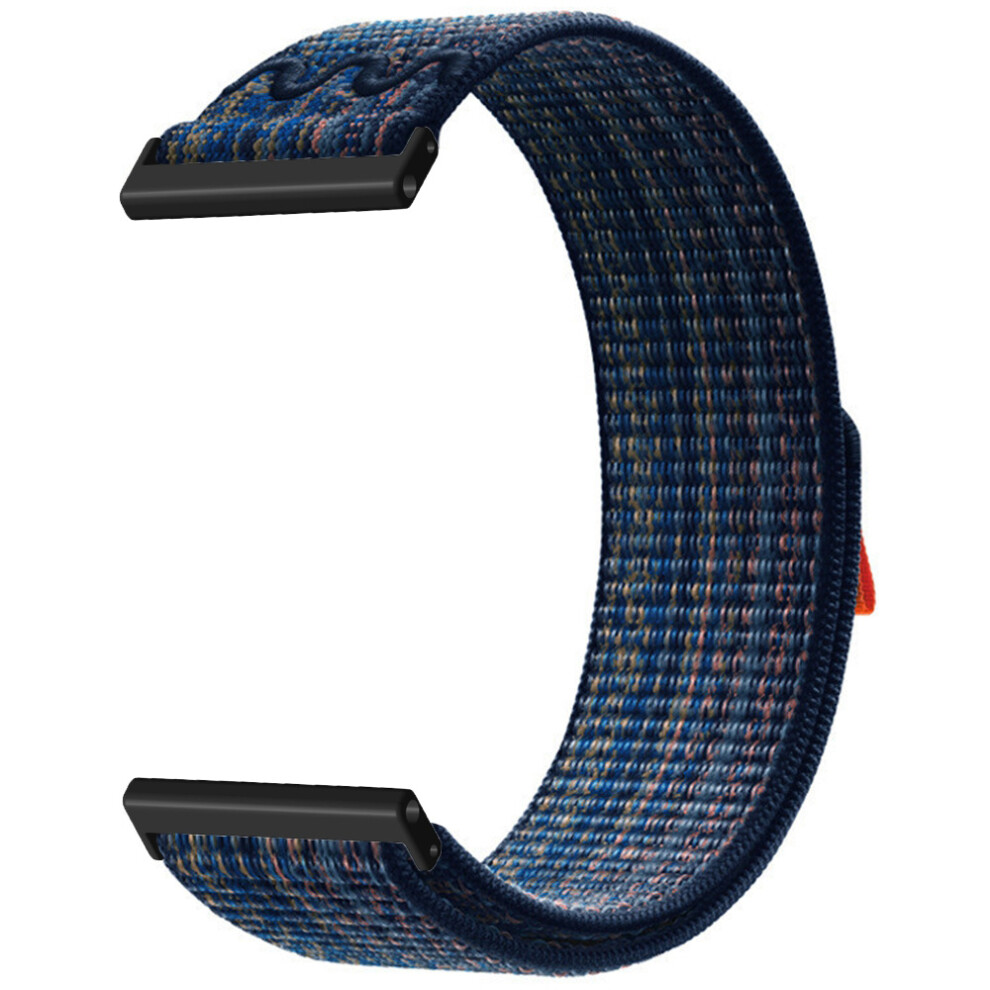 (Sapphire Orange) For Garmin Venu X1 Watch Strap 24Mm Nylon Sport Loop Band Embroidered Woven Quick Release Replacement Wristband Blue,Orange 6914296794090
