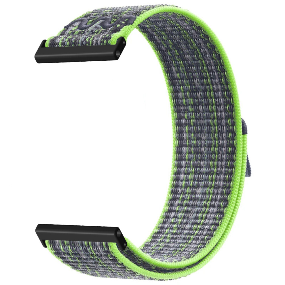 (Green Blue) For Garmin Venu X1 Watch Strap 24Mm Nylon Sport Loop Band Embroidered Woven Quick Release Replacement Wristband Blue,Green 6914294028173