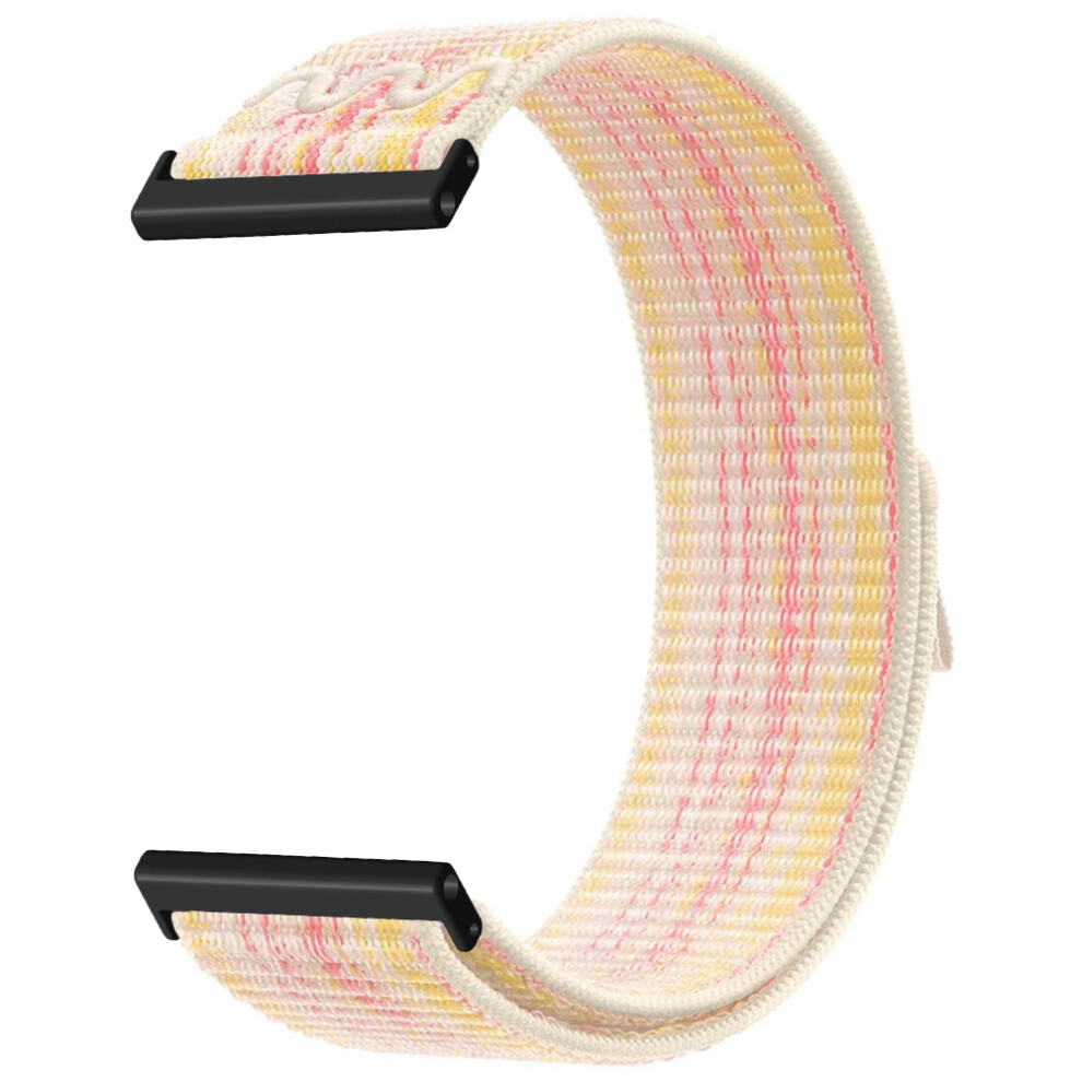 (Starlight ) For Garmin Venu X1 Watch Strap 24Mm Nylon Sport Loop Band Embroidered Woven Quick Release Replacement Wristband Pink 6914299333500