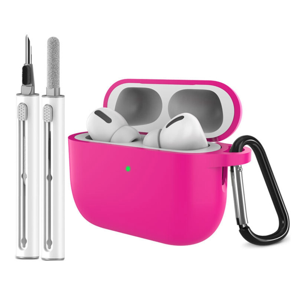 (Rose) For Airpods Pro 3 Silicone Case Earphone Cover With Carabiner / Cleaning Pen 6914296003833