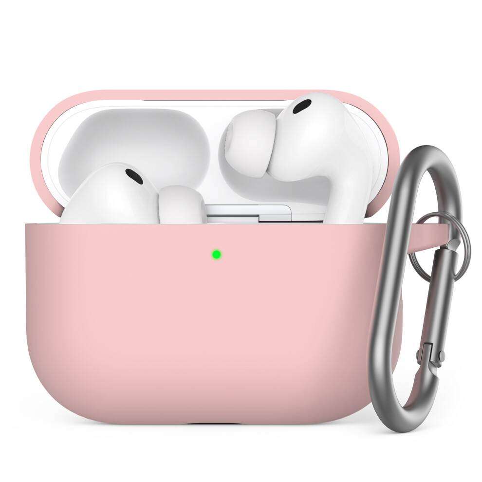 (Pink) Ahastyle Wg184 For Airpods Pro 3 Case Split Design Thickened Silicone Earphone Cover With Carabiner Pink 6914292937361