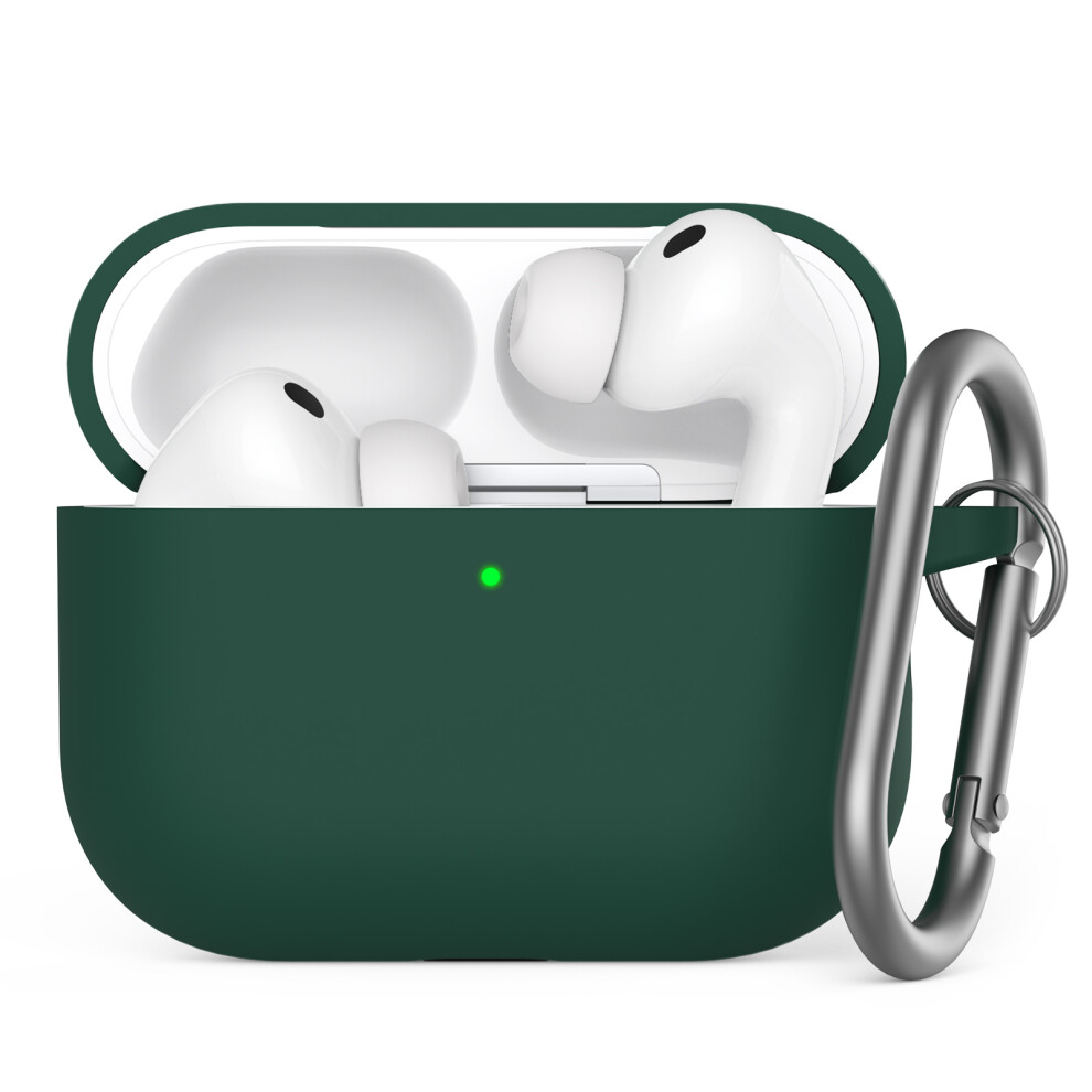 (Green) Ahastyle Wg184 For Airpods Pro 3 Case Split Design Thickened Silicone Earphone Cover With Carabiner Green 6914291898236