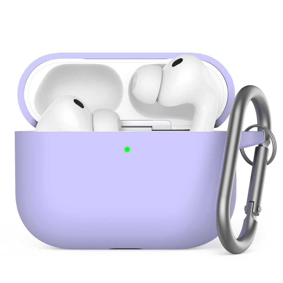 (Purple) Ahastyle Wg184 For Airpods Pro 3 Case Split Design Thickened Silicone Earphone Cover With Carabiner Purple 6914292960383