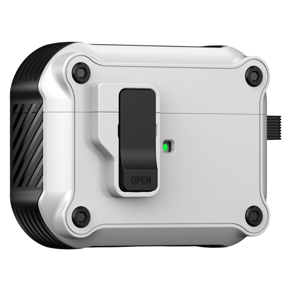(White) For Airpods Pro 3 Case Tpu + Pc Earbuds Protective Cover With Carabiner White 6914298597842