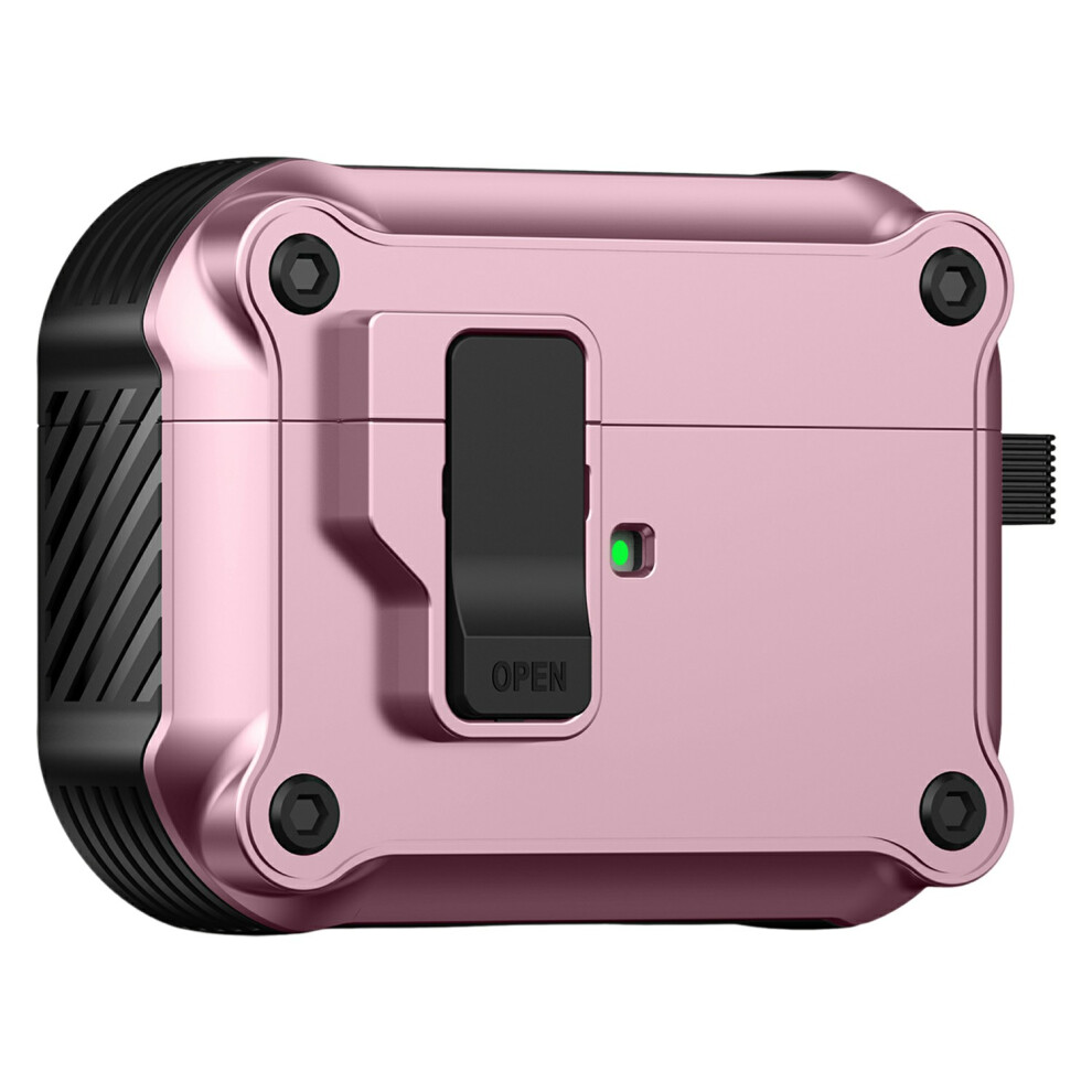(Pink) For Airpods Pro 3 Case Tpu + Pc Earbuds Protective Cover With Carabiner Pink 6914294405080