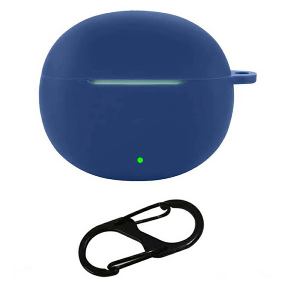 ( Blue) For Honor Earbuds X9 Collector Edition Silicone Case Wireless Earphones Protective Cover With Anti-Lost Buckle Dark/Blue 6914298308592