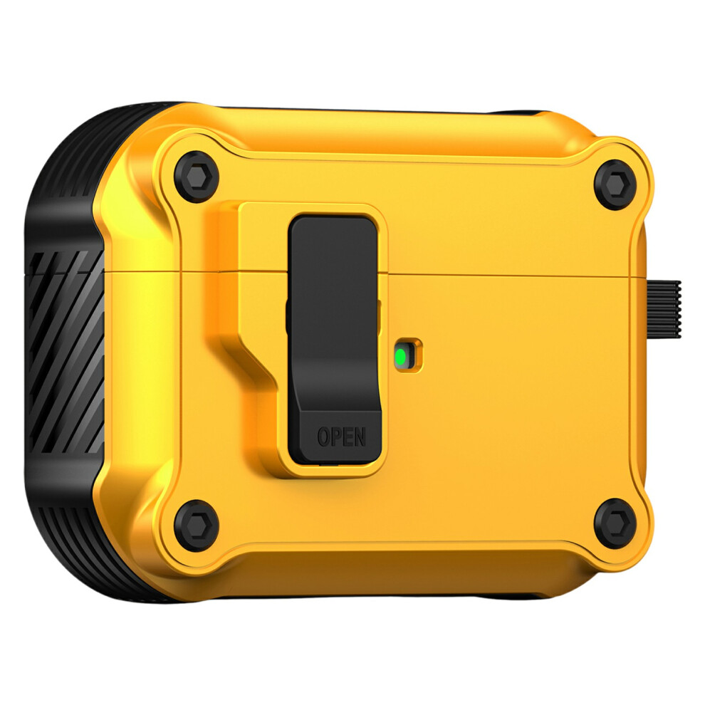 (Yellow) For Airpods Pro 3 Case Tpu + Pc Earbuds Protective Cover With Carabiner Yellow 6914291922276