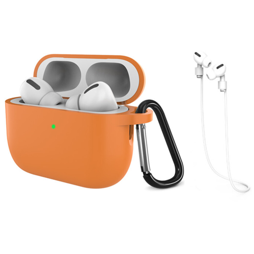(Orange) For Airpods Pro 3 Silicone Case Dustproof Protective Cover With Anti Lost Strap And Keychain Orange 6914292486883