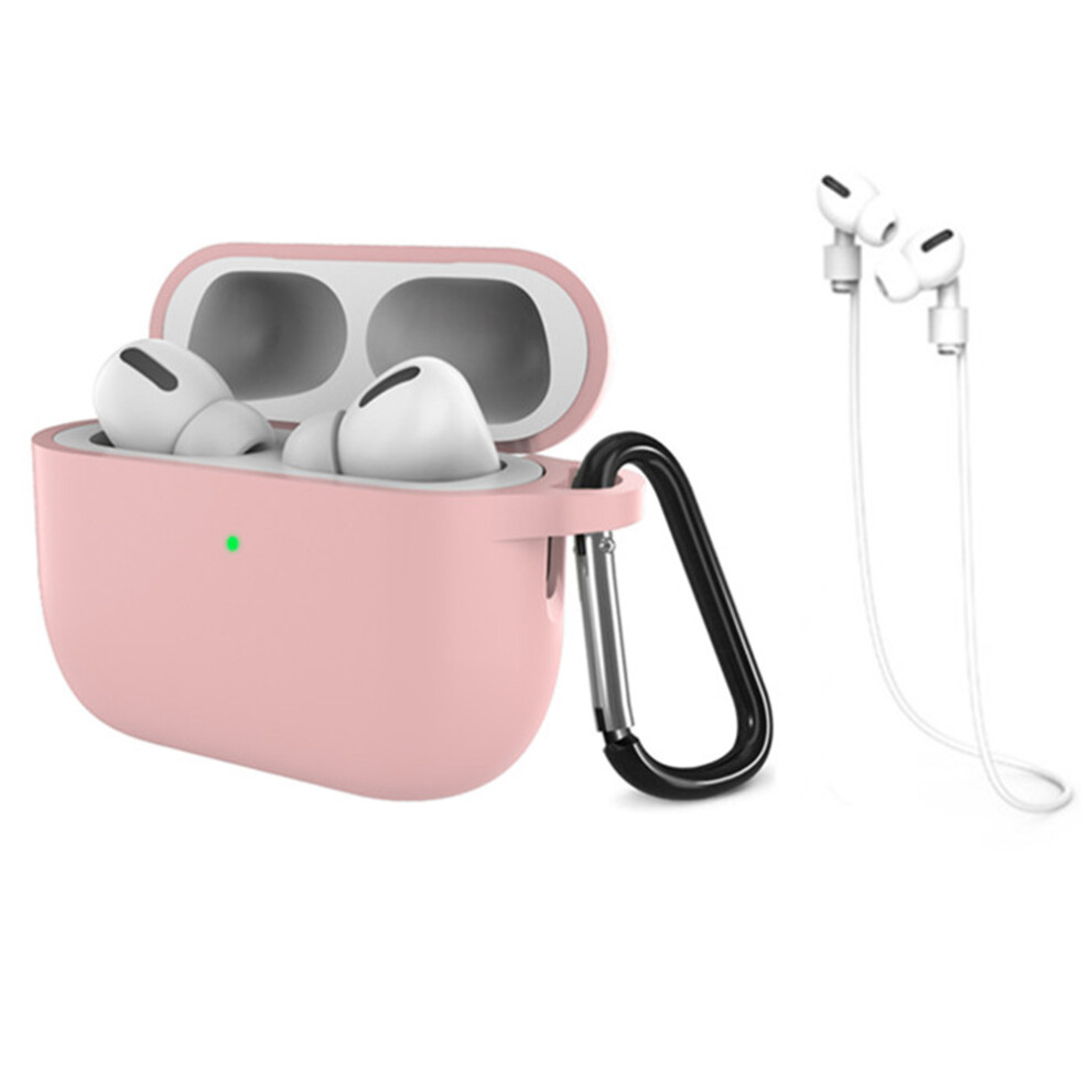 (Pink) For Airpods Pro 3 Silicone Case Dustproof Protective Cover With Anti Lost Strap And Keychain Pink 6914296074932