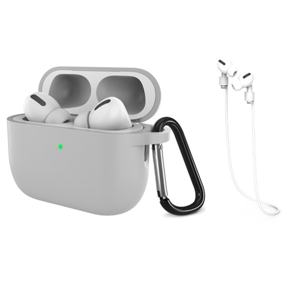 (Gray) For Airpods Pro 3 Silicone Case Dustproof Protective Cover With Anti Lost Strap And Keychain Gray 6914293910264