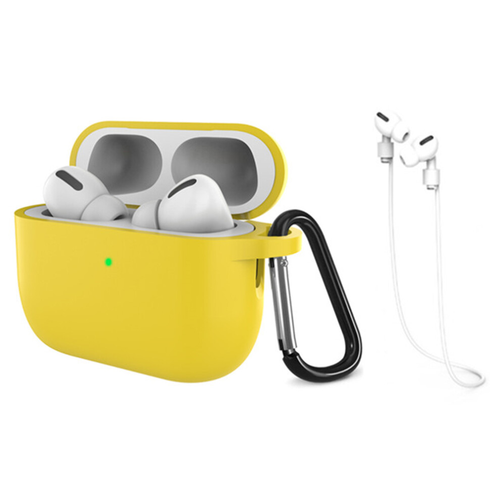 (Yellow) For Airpods Pro 3 Silicone Case Dustproof Protective Cover With Anti Lost Strap And Keychain Yellow 6914290244799