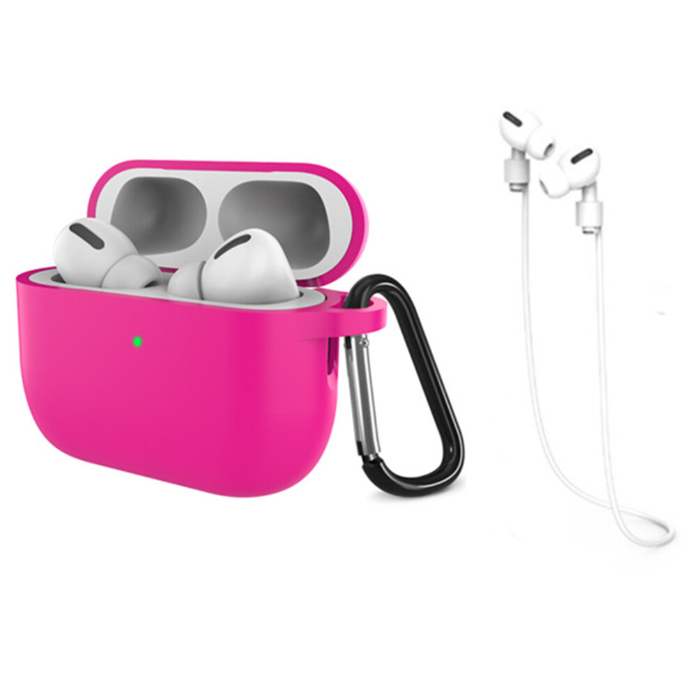 (Rose) For Airpods Pro 3 Silicone Case Dustproof Protective Cover With Anti Lost Strap And Keychain 6914292339585