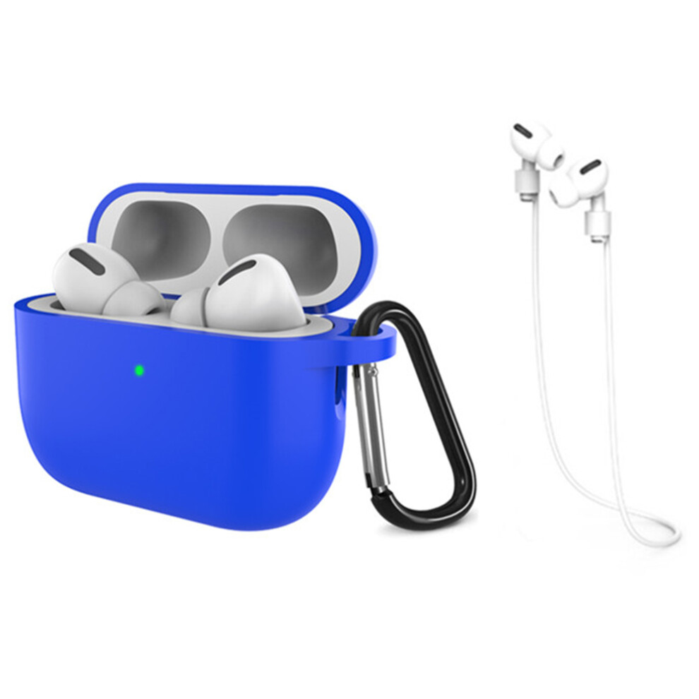 (Blue) For Airpods Pro 3 Silicone Case Dustproof Protective Cover With Anti Lost Strap And Keychain Blue 6914297923055