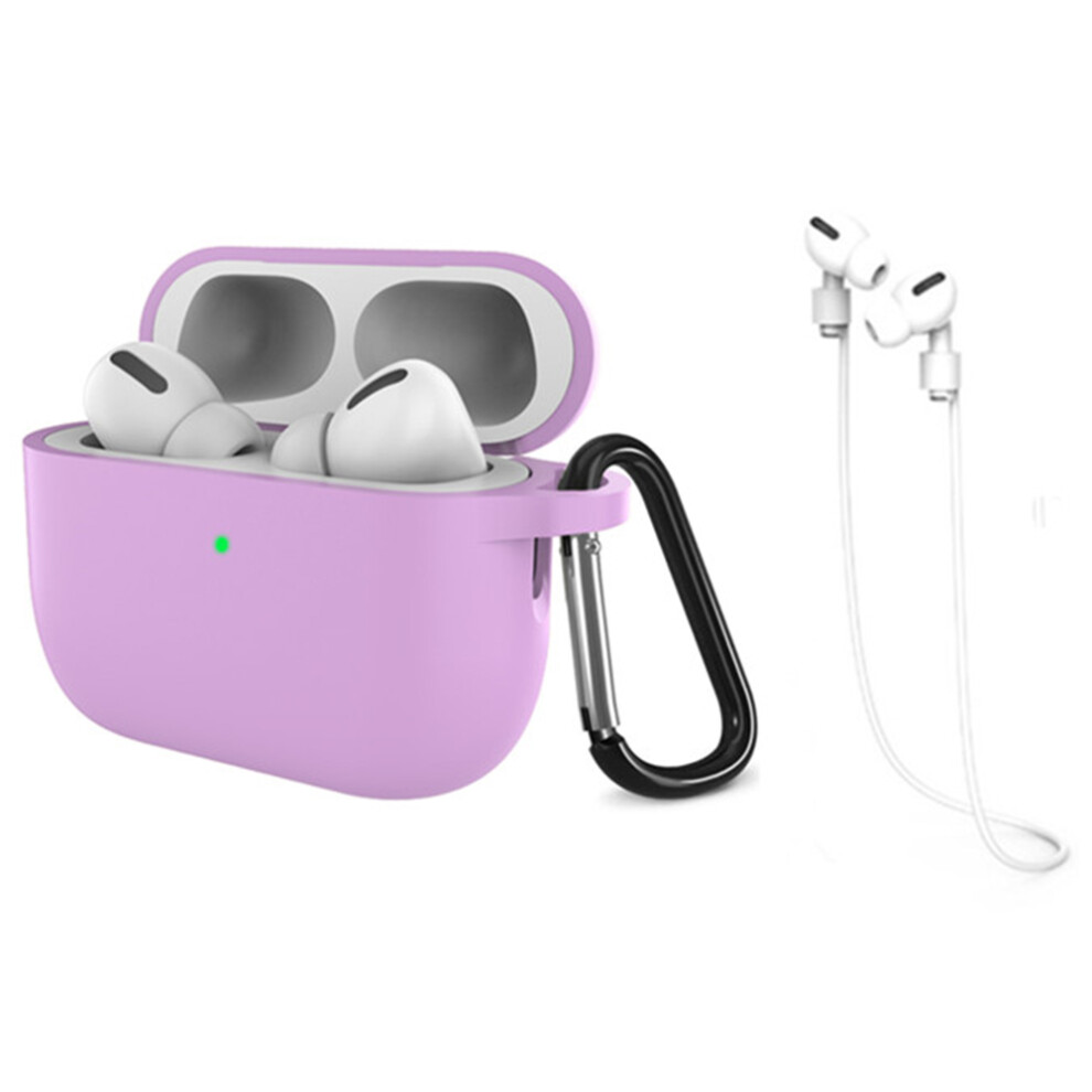 ( Purple) For Airpods Pro 3 Silicone Case Dustproof Protective Cover With Anti Lost Strap And Keychain Light/Purple 6914295829809