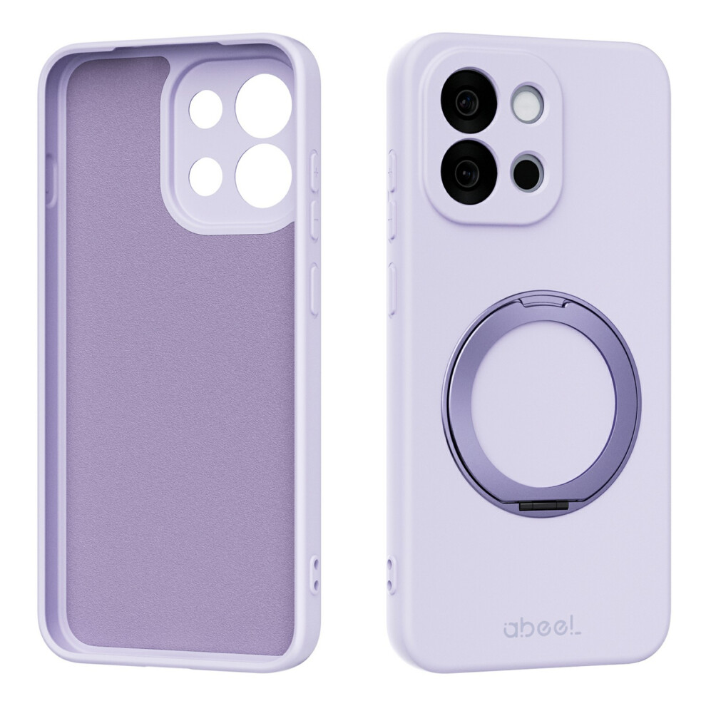 (Purple) For Oneplus 13T 5G Magnetic Case Kickstand Skin Touch Liquid Silicone Phone Cover Purple 6914297100012